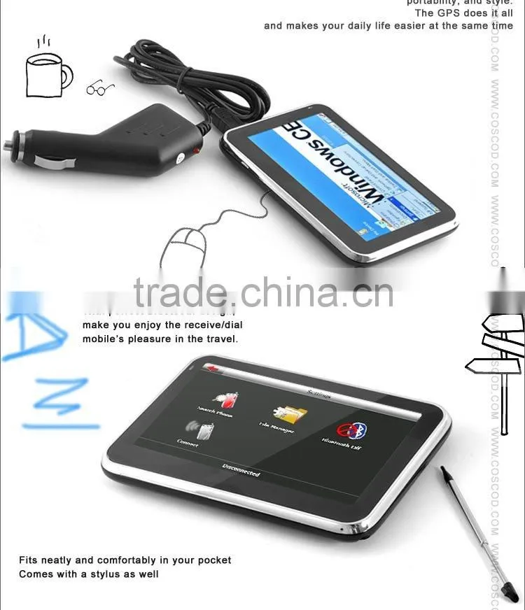 4.3 inch bluetooth gps