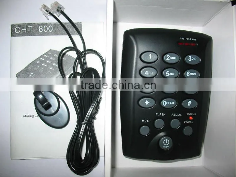 Professional call center standard headset telephone with redial/flash/mute CHT-800