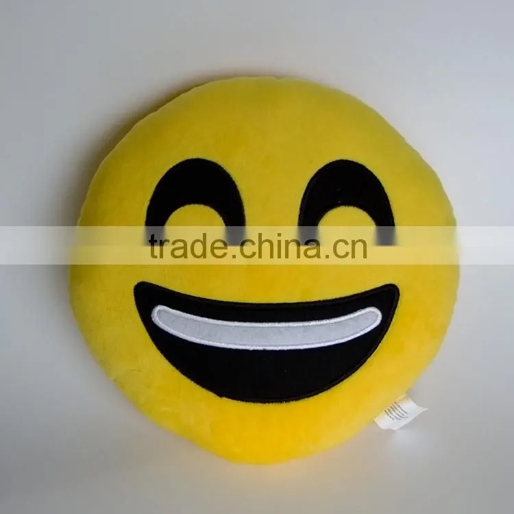 Cute Emoji Smiley Yellow Pillows Cushions Cartoon Face Round Emoji Pillow Decorative Pillows Stuffed