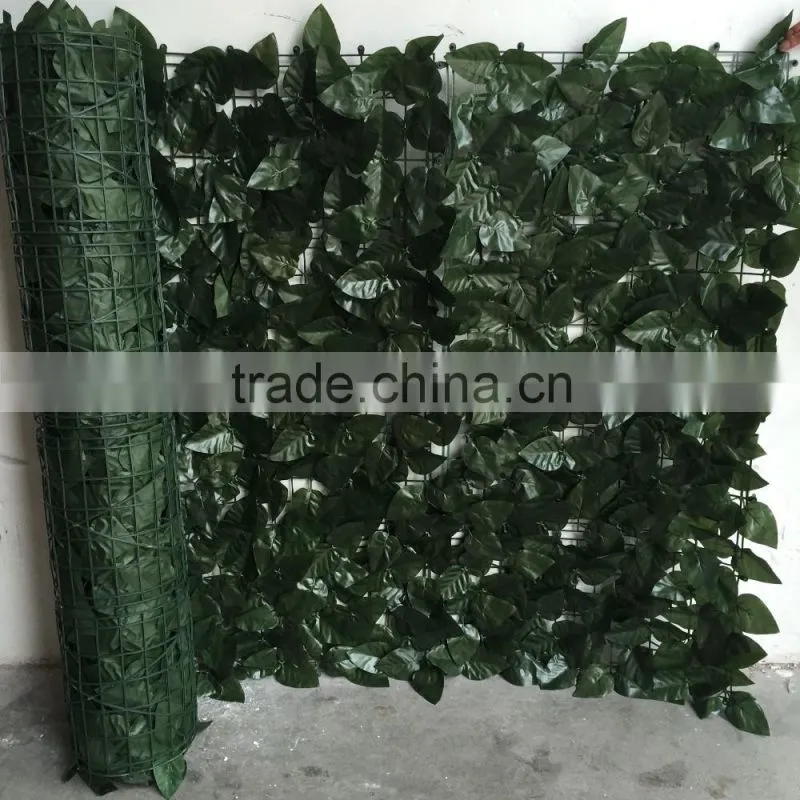 Plastic lawn leaf fence fake vertical artificial ivy fence