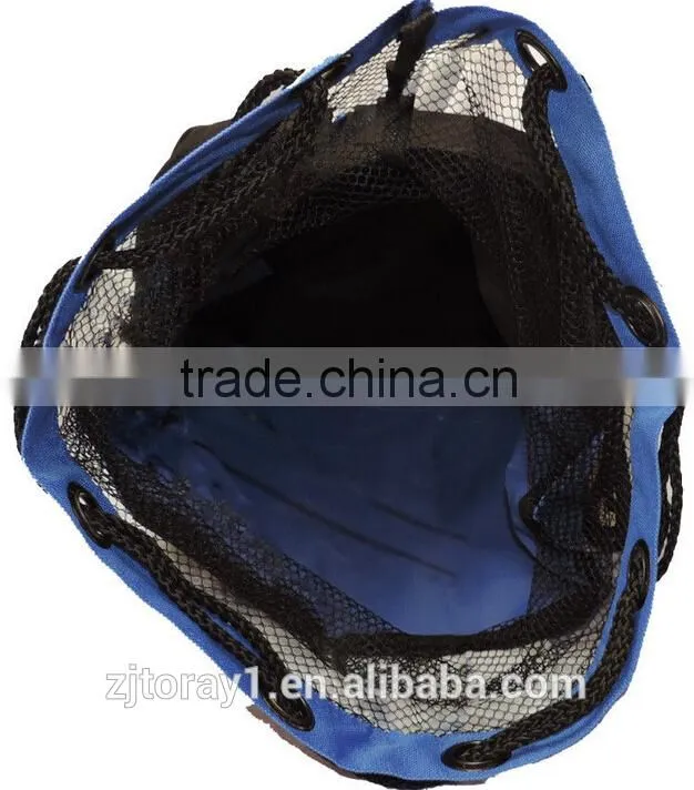 Mesh Nylon Drawstring Laundry Bag With Zippered Pockets