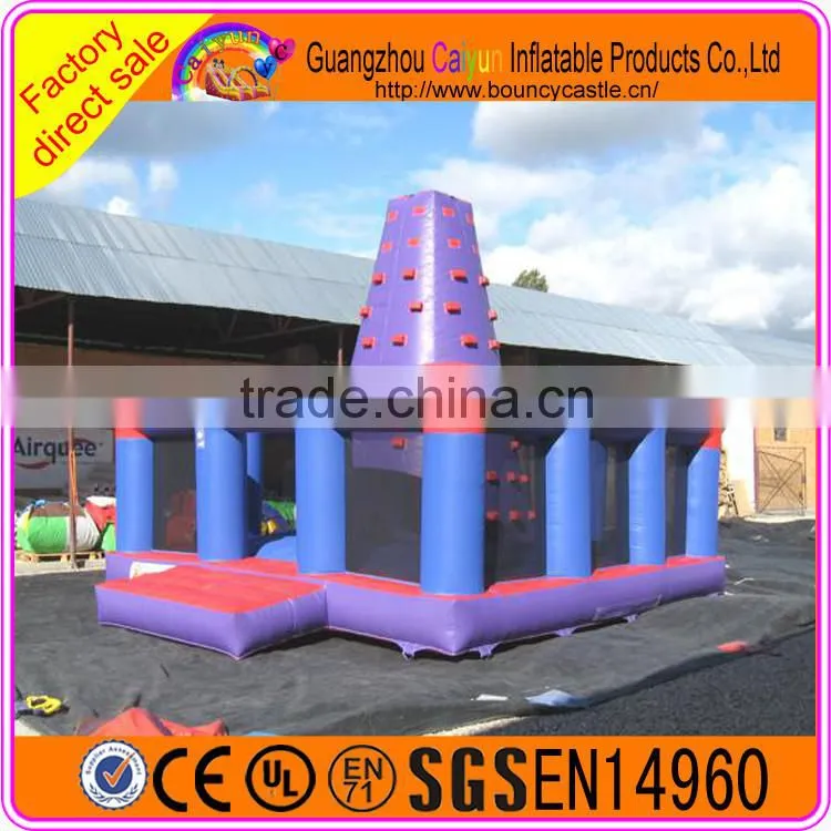 Giant cheap inflatable rock climbing wall with mattress for kids and adults