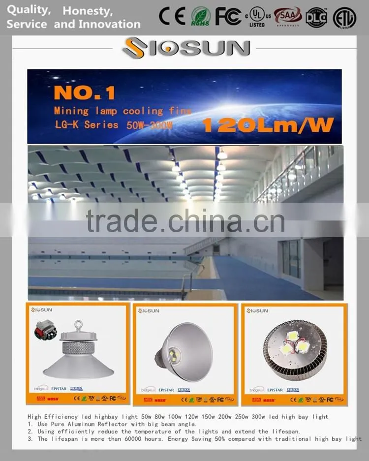 5 Years Warranty 50W 100W 150W 200W 250W LED Industrial High Bay Lighting