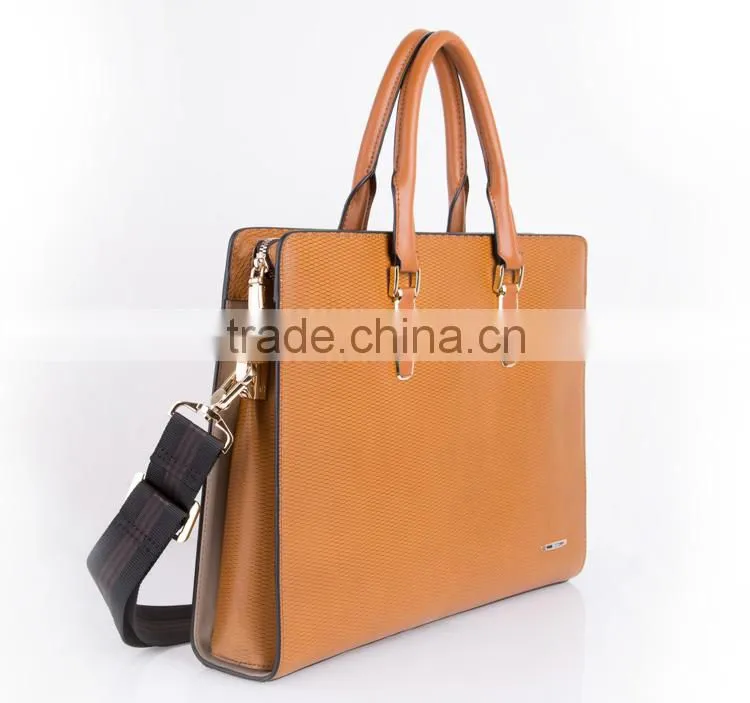 Mens Top Layer Real Cow Leather Shoulder Briefcase 14 Inch Laptop Bag Tote bag