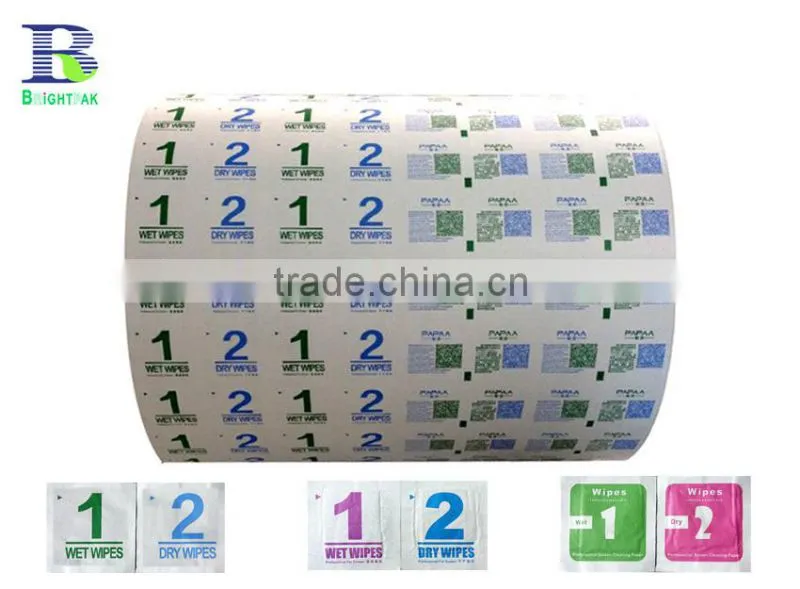 aluminium foil paper for glasses cleaning wipesl, aluminum Compound Paper for alcohol swab, screen cleaning wipes CE certificate