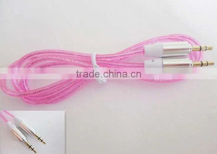 DC3.5 transparent colorful Audio&Video cable with aluminum foil /5 colors