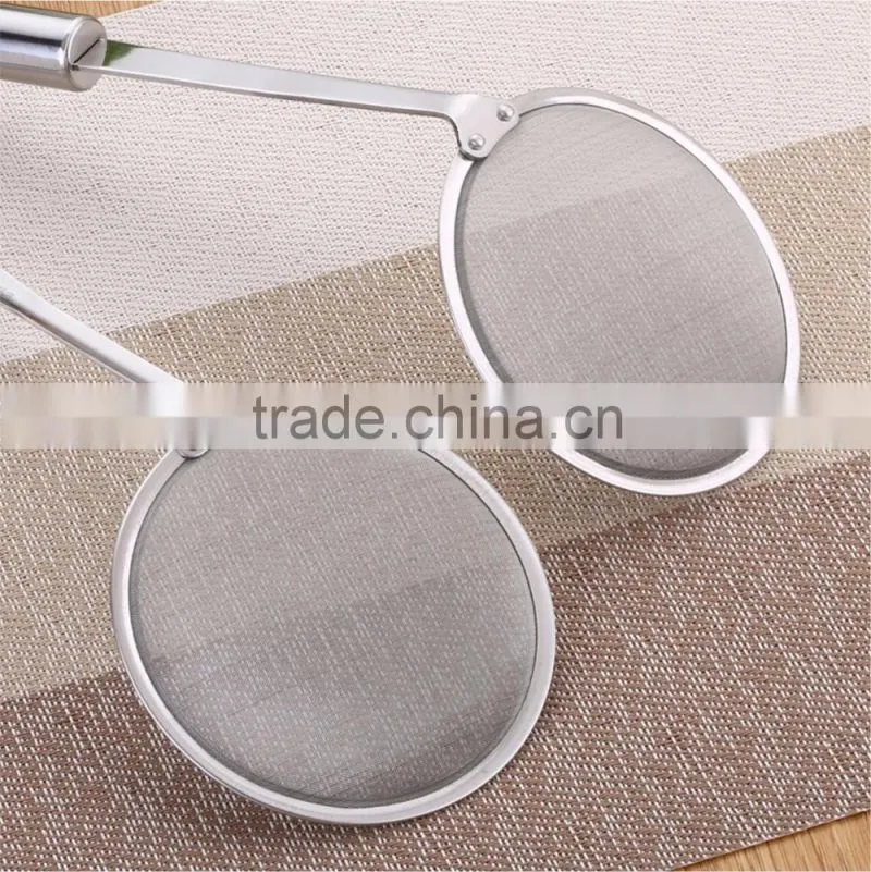 Good quality stainless steel kitchen skimmer round food net leakage