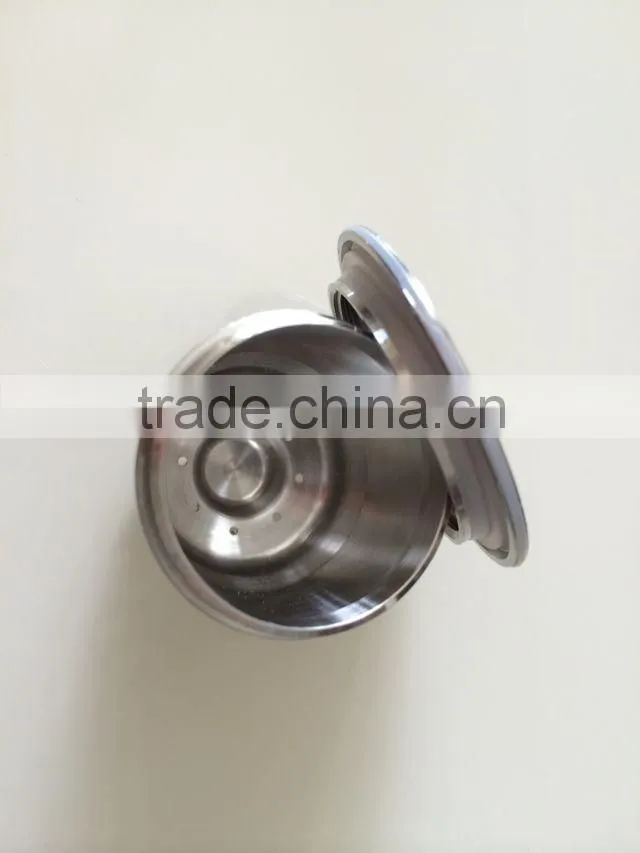 stainless steel compatiable coffee capsule with brush,ring and spoon