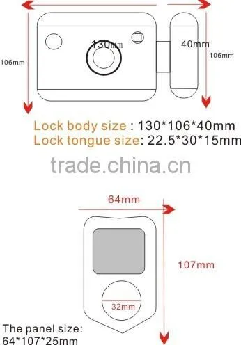 High security electronic mute lock for look (LY09BM6A2)