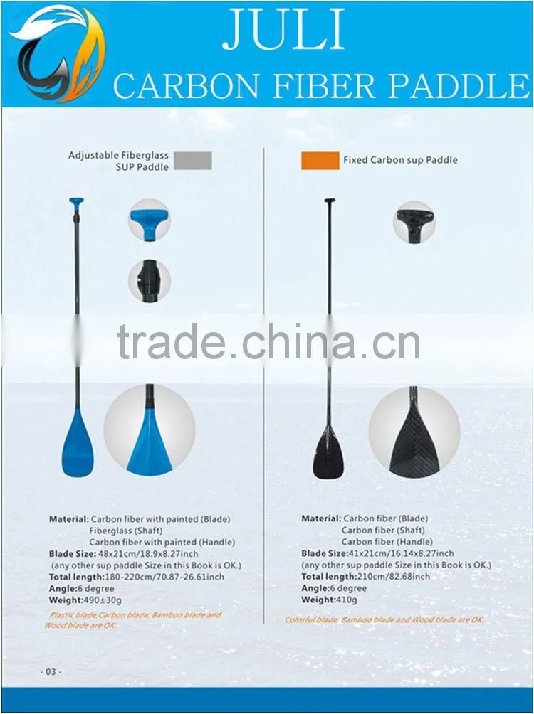 Lightweight and Amazingly Strong Carbon fiber paddle Shaft / Fiberglass paddle Blade / Fixed length carbon fiber paddle
