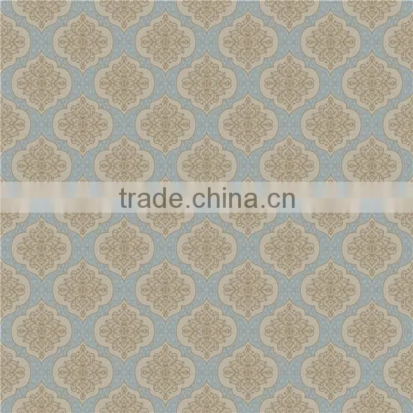 blue and brown figure style wall paper