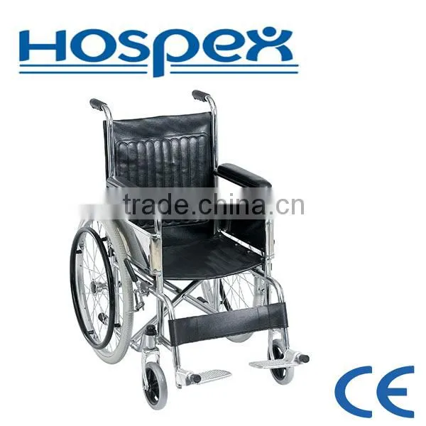 Steel wheelchair with Drop-back handle