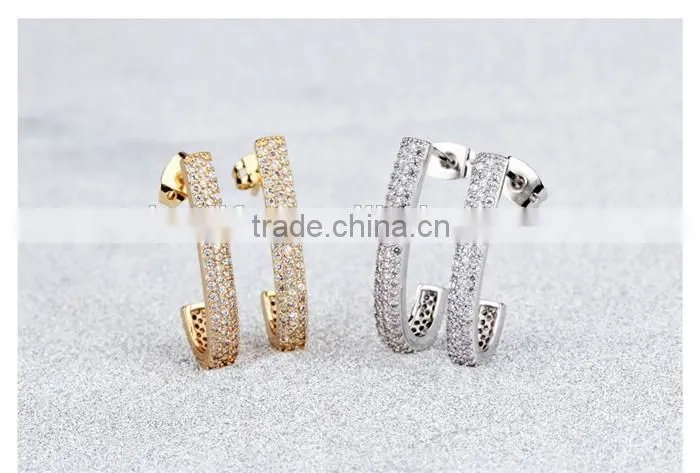 2016 simple gold plated gold earings designs for women