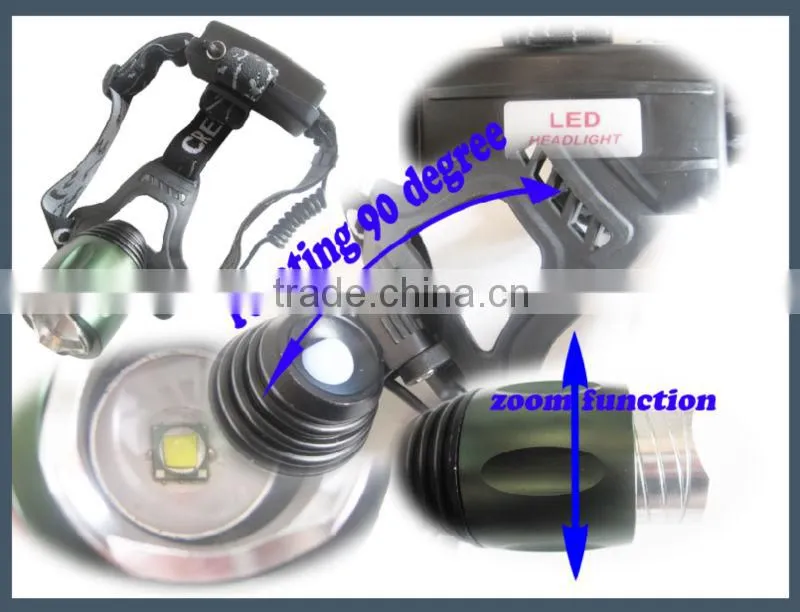 zoom function led headlight headlamp for hiking