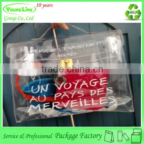 High quality transparent PVC clear plastic zipper garment bag