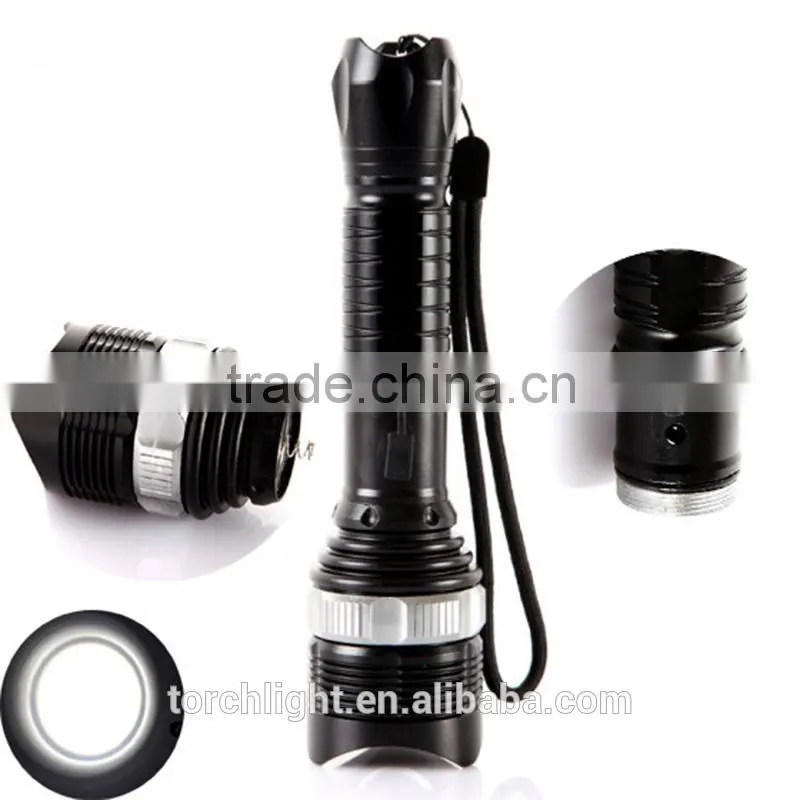 CRE E XPE LED Flashlight Convex Lens 500 Lumen 3 modes led flashlight 1 * 18650/3*AAA Battary Fouce zoomable led lamp TL-8005