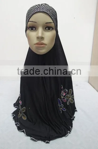 H251 latest muslim hijab with rhinestone and crystals