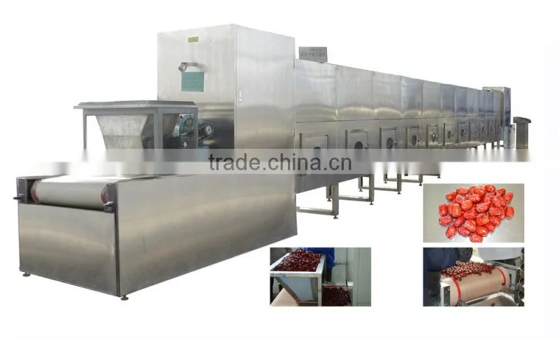 Conveyor belt tunnel type coriander microwave dryer/sterilizer
