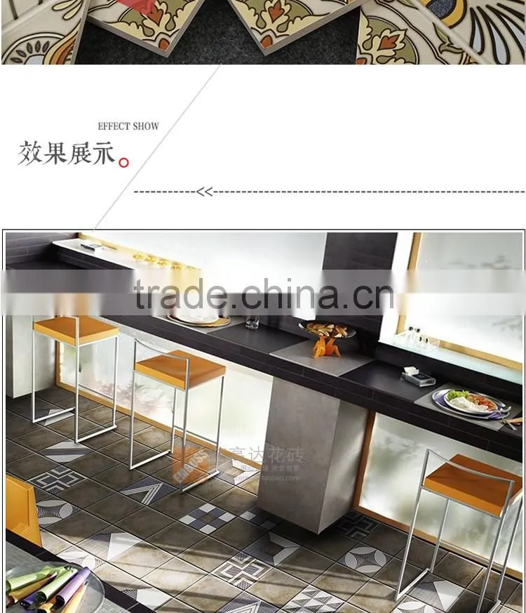 20x20cm porcelain rustic bathroom tile design metal glazed decorative kitchen wall floor tile