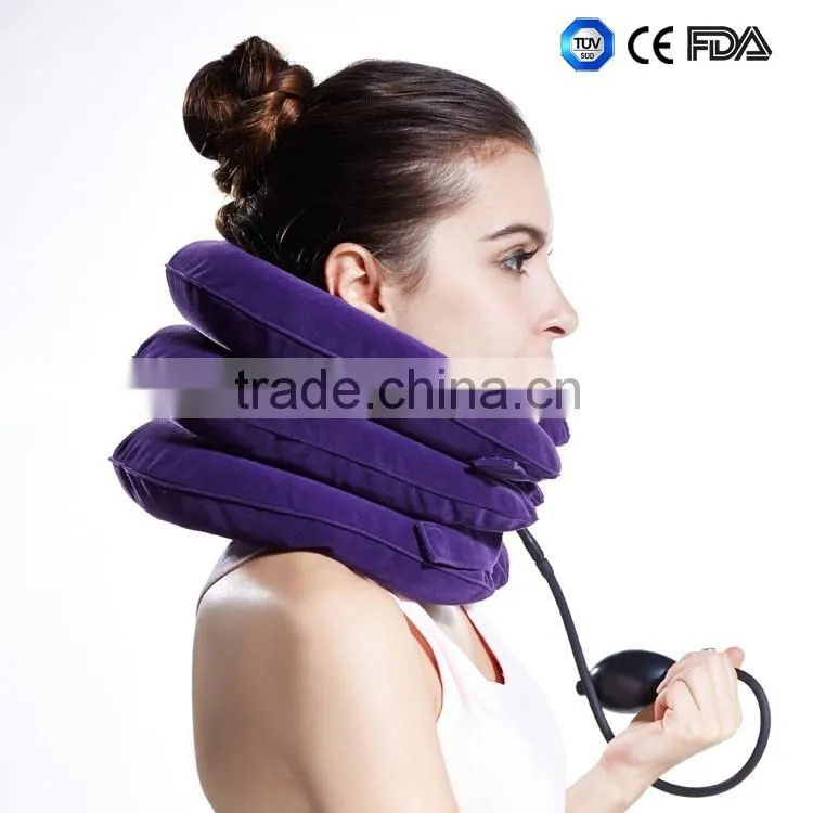 Portable Neck massage collar air neck traction inflatable cervical collar for driving