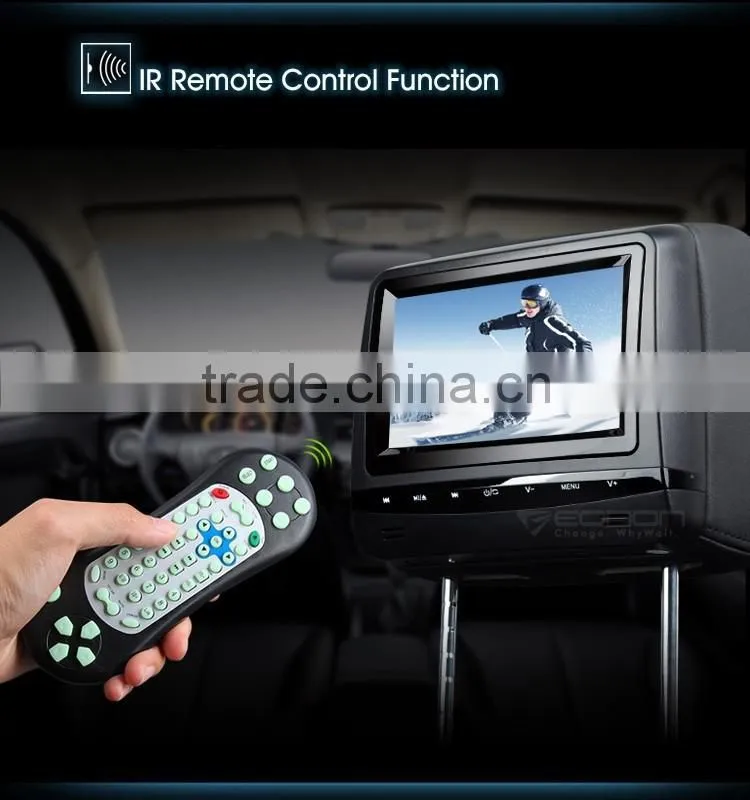 EONON L0290 7" HD Car Headrest Monitor with Built in DVD (Black Color)