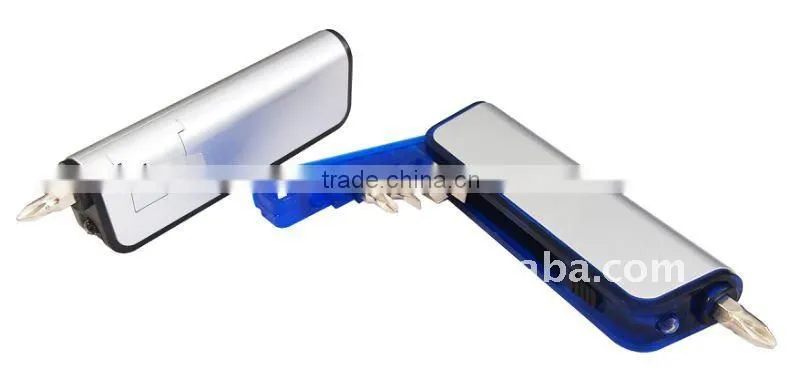 Mini Cheap Plastic Multi Tools Work Emergency Portable Screwdriver with LED Light for promotion
