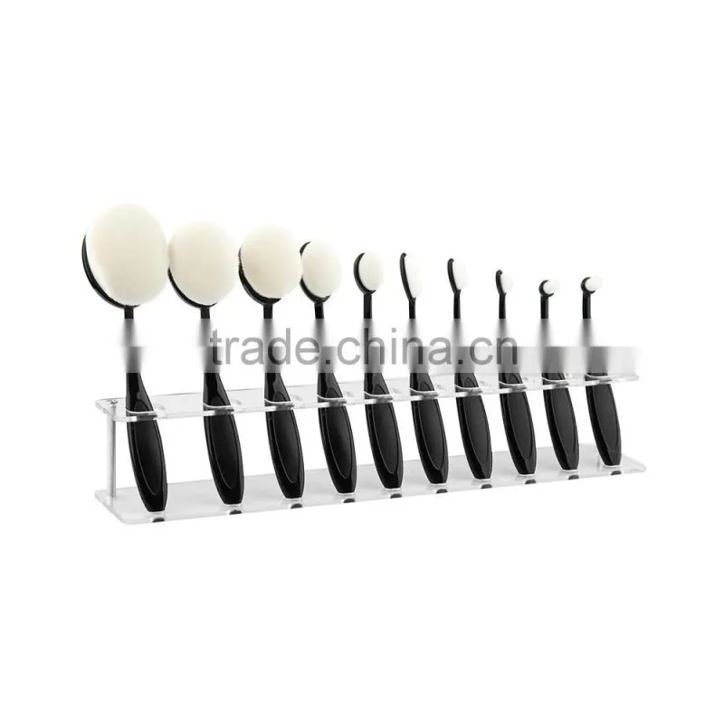 Transparent display 10pcs makeup brush holder toothbrush type, drying rack