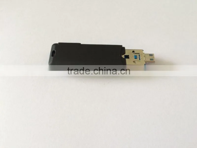 2 In 1 USB 3.0 and OTG/Micro USB 2.0 All-in-One Card Reader for Smartphone and PC