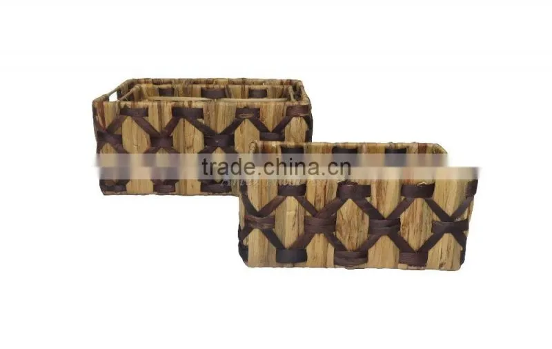 Set of 4 eco-friendly, high quality natural water hyacinth basket/decorative storage basket crafted from Vietnam with good price