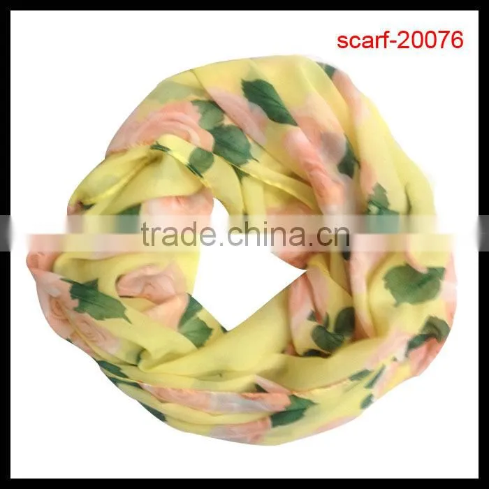 latest popular flower style around neck scarf
