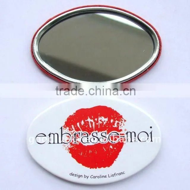 (58/75MM)Fancy gifts cheap round mirror tin