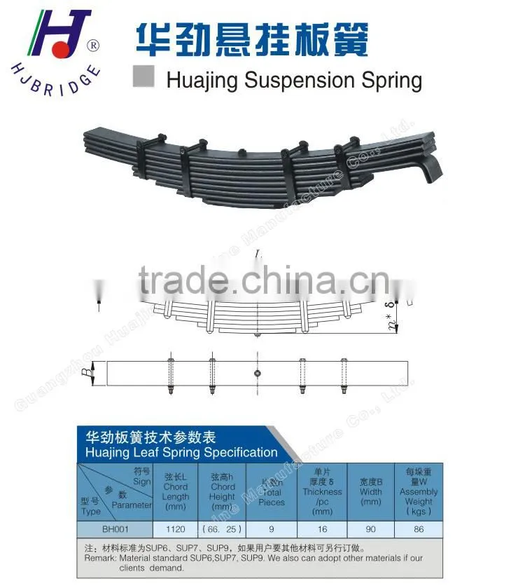Huajing Semi Trailer Leaf Spring