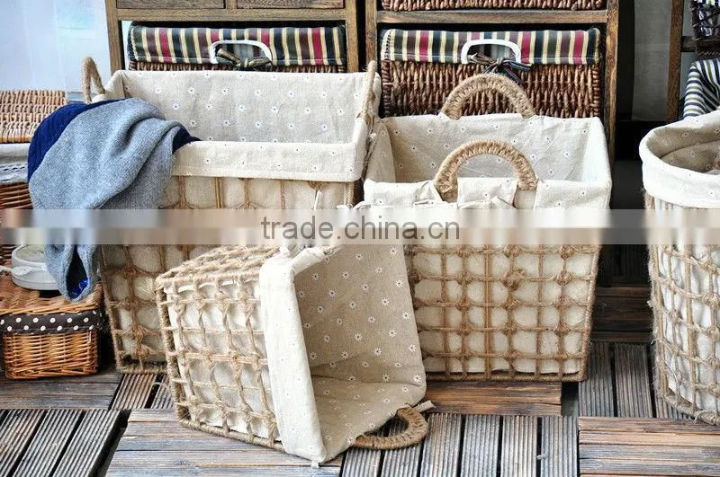 8 Hand Woven - pastoral style - straw - dirty laundry basket - Storage Basket - storage basket basket