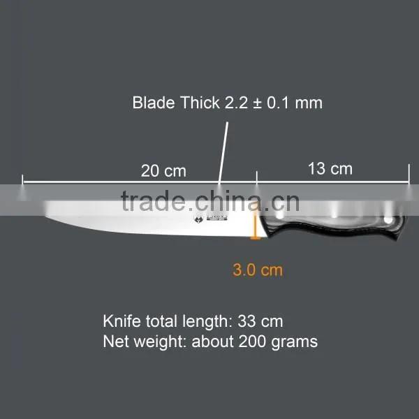 Stainless steel blade 3cr13 black slicing knife