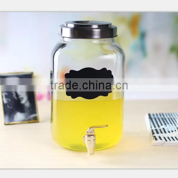 Small glass water dispenser with tap