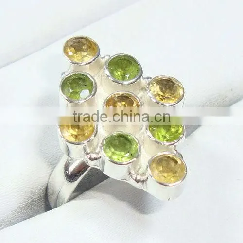 925 Stamped Sterling Silver Citrine Semi Precious Gemstone Pendant