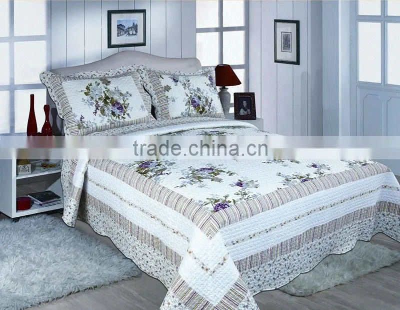 Elegant microfiber printed bedding set /bedspread set