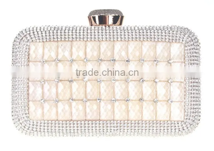 New products glass and rhinestone evening bag of women