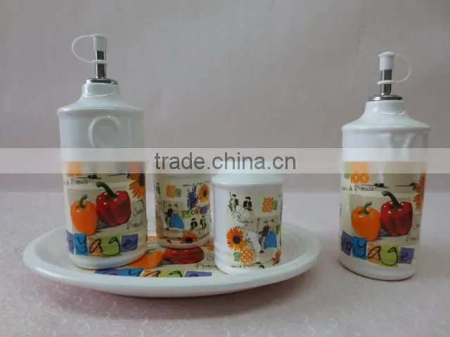 daily coffee tea set with two ceramic cups and a sugar pot with tray