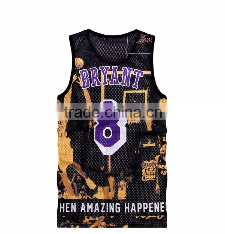 China Yingzhong Garment factory 2016 sublimation print custom bodybuilding stringer vest