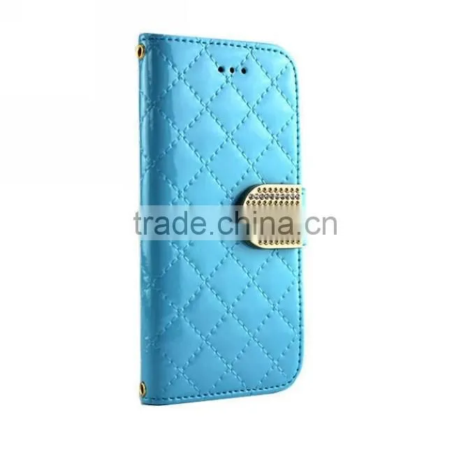 Small Fragrant Wind Leather wallet case with shoulder strap for iphone 6