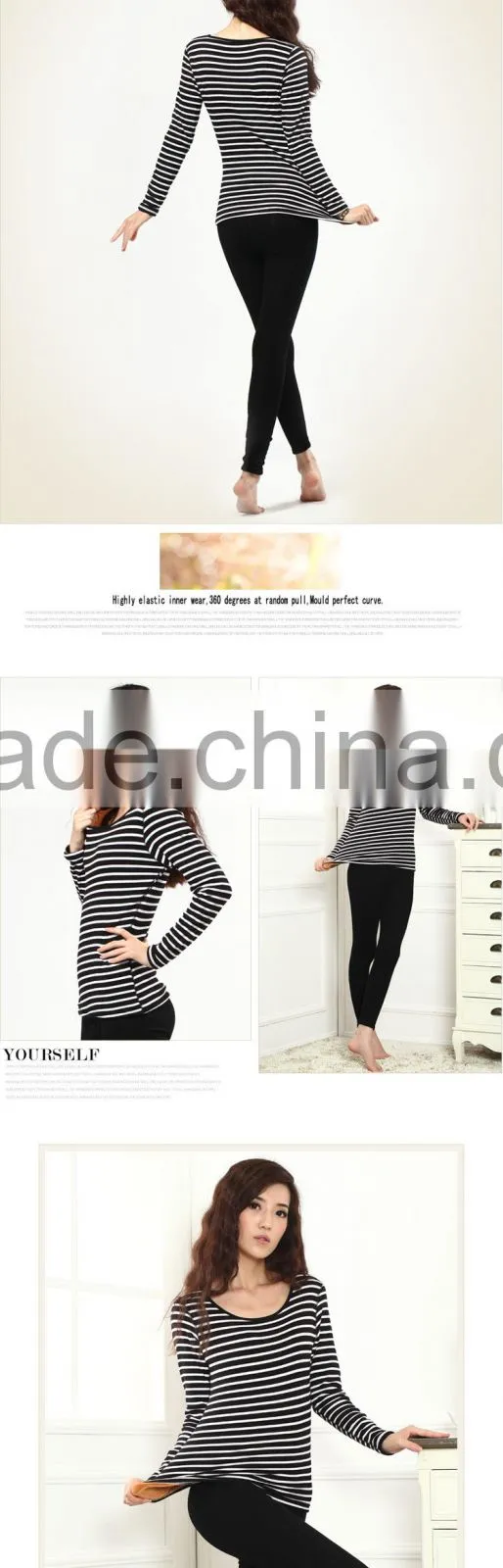 Custom Woman's Clothes ladies sexy Thermal underwear made in china