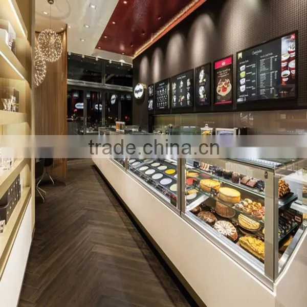 wooden glass bread display cabinet