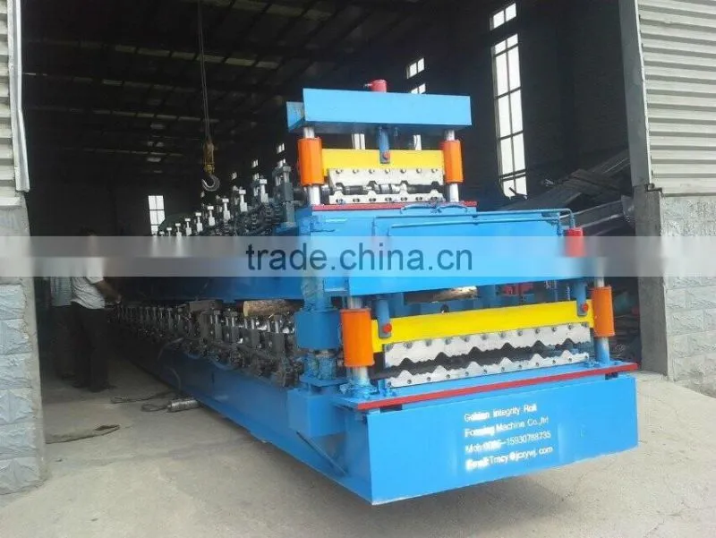 Roofing tile cold roll forming machine with PLC control system