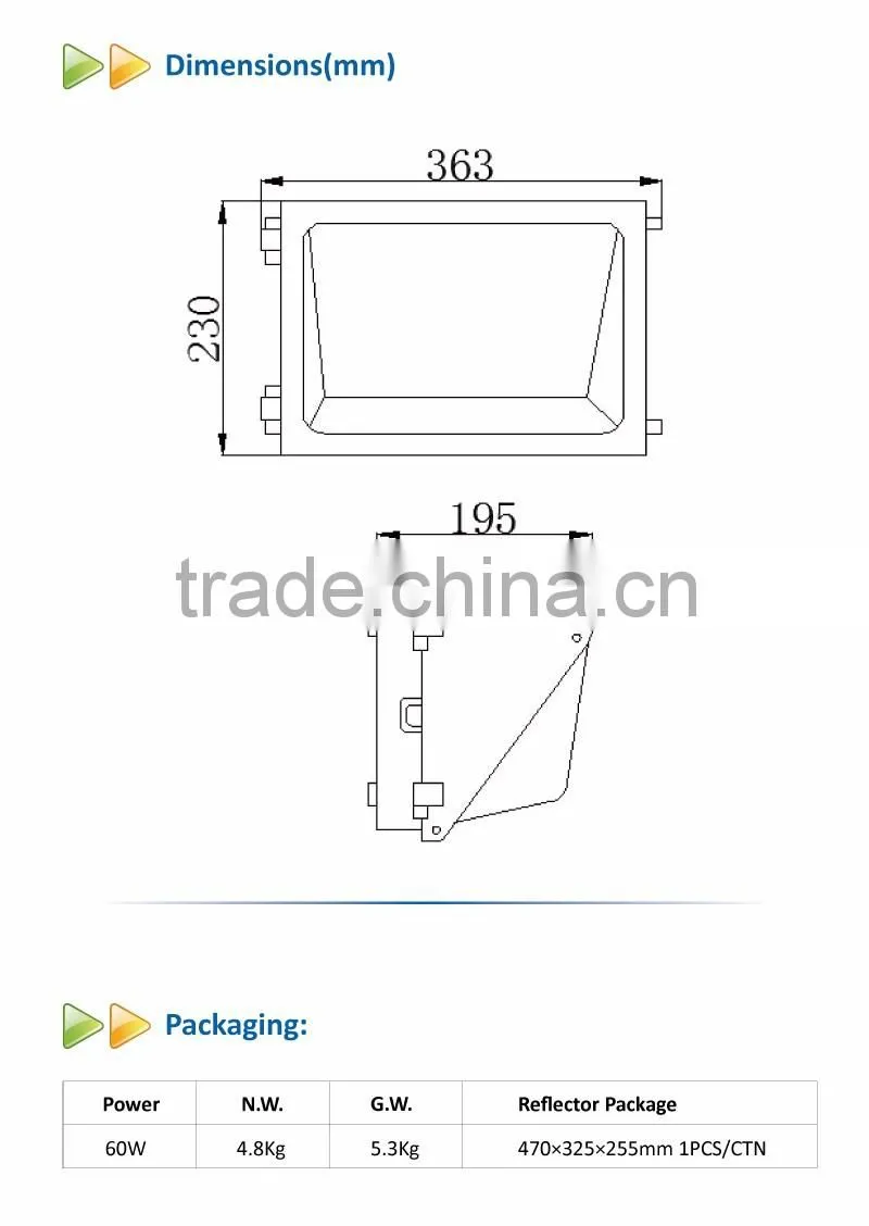 IP65 Outdoor Waterproof Bulkhead Light 60W