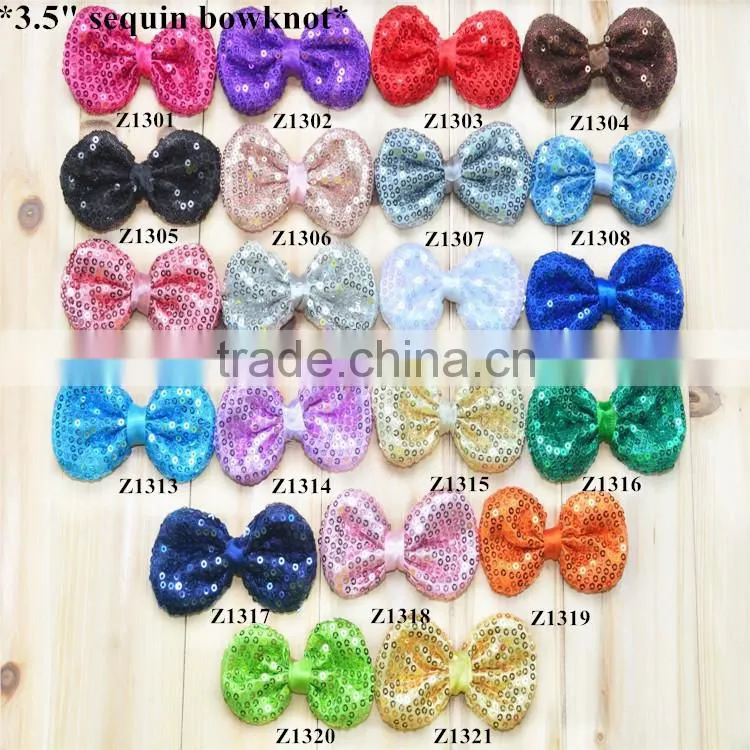 Popular Newborn Baby Headbands with Bows - glitter sequin bow with elastic strip headband