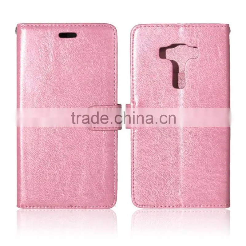 PU Leather Cell Phone Flip Wallet Kickstand Case for ASUS ZenFone 3 Deluxe ZS570KL 5.7