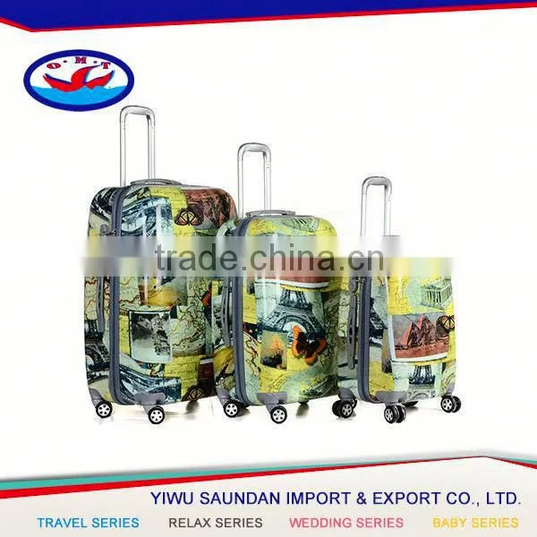 Stock 3pcs ABS luggage set with Universal wheels