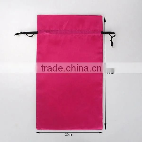 orange high quality drawstring satin bags wholesale