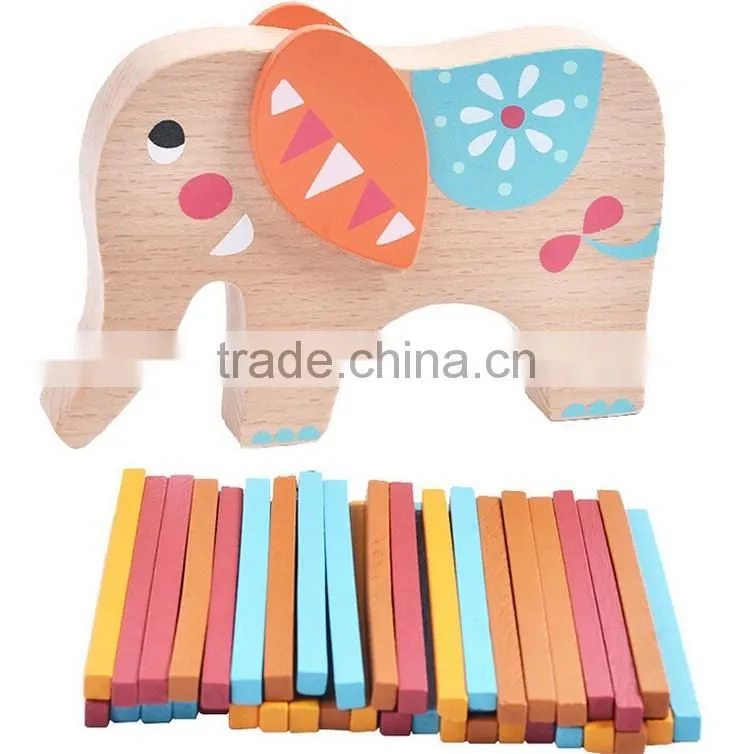 Cute educational wooden pile up stacking toy